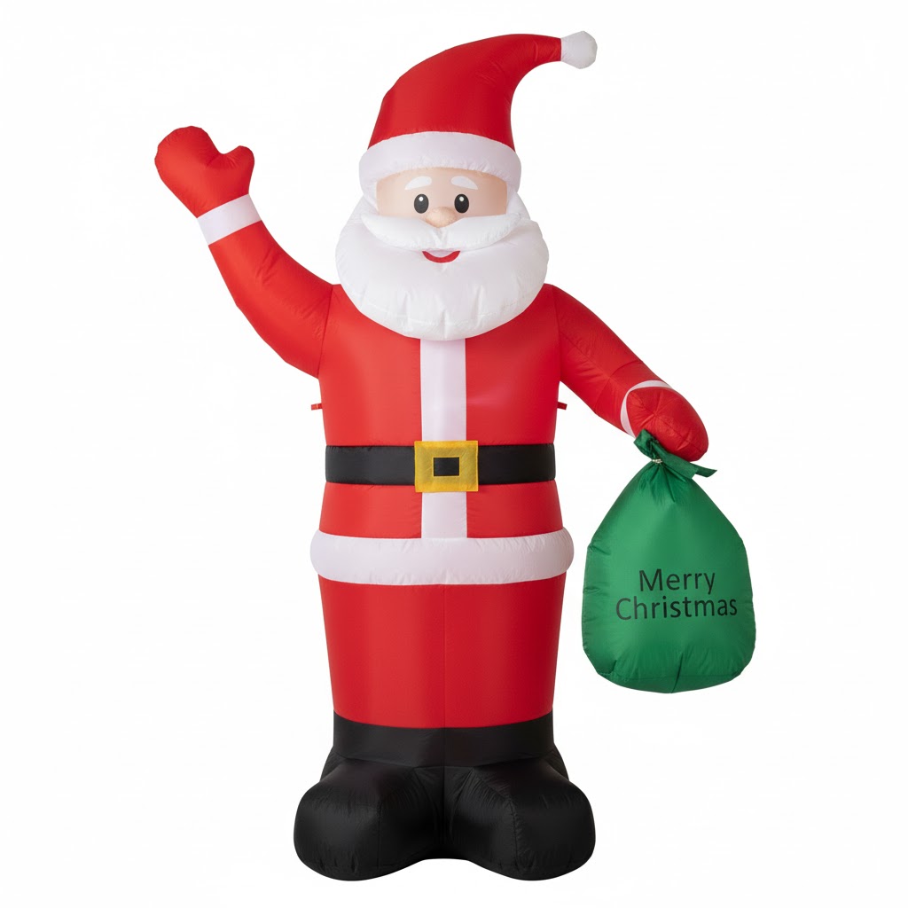 Felfujható óriás mikulás ledes karácsonyi disz 180x120cm