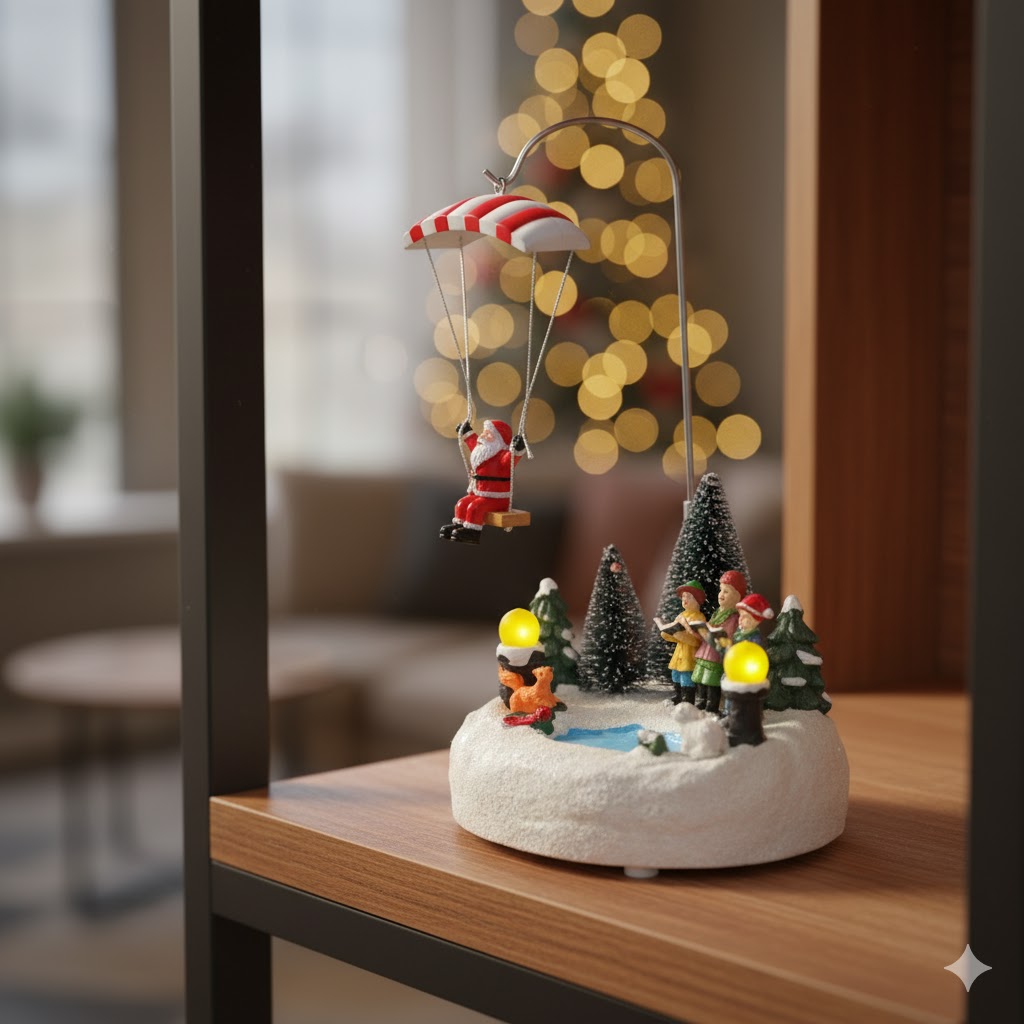 Karácsonyi Jelenet – Ejtőernyős Mikulás ünnepi karácsonyi kidolgozott disz