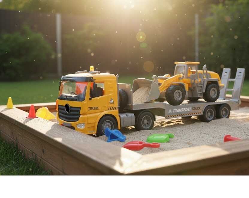 Transport Truck Építőipari Játékszett – Kamion Homlokrakodóval