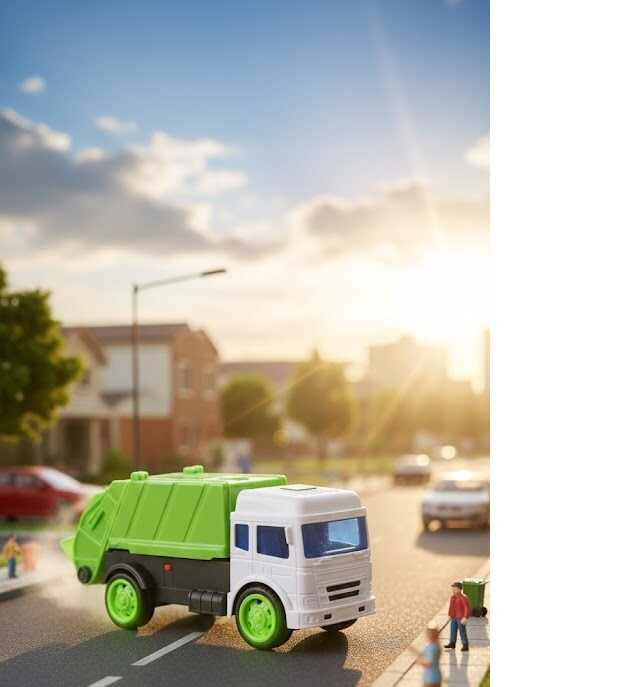 Játék kukás/szemétszállító autó ,fény és hangeffektel