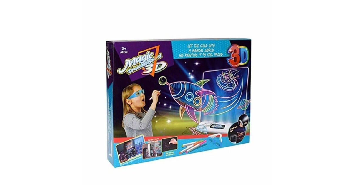 "Varázslatos 3D LED rajztábla szett gyerekeknek Ez a 3D LED rajztábla szett egyedülálló élményt nyújt a gyermekek számára, amellyel a kreativitásuk és a képzelőerejük szabadon szárnyalhat. A hagyományos rajzolás most egy új szintre emelkedik, hiszen az elkészült alkotások szó szerint életre kelnek a szemük előtt. Hogyan működik a varázslat? A használata rendkívül egyszerű: a gyermek helyezze a rajzot az átlátszó táblára, majd tegye azt a LED-es alapra. A világítás hatására a vonalak még élénkebbek lesznek, a 3D szemüveg felvétele után pedig a rajz háromdimenziós formát ölt. Ez a látványos hatás még izgalmasabbá teszi a rajzolást és a színezést. Miért érdemes ezt a szettet választani? Ez a rajztábla több, mint egy egyszerű játék: egy eszköz, amellyel a gyerekek kifejezhetik magukat és fejleszthetik a művészi készségeiket. Fejleszti a kreativitást, a képzelőerőt és a kézügyességet. A LED világítás különleges hangulatot teremt, és a rajzokat még látványosabbá teszi. Ideális ajándék minden kis művész számára, garantáltan órákig tartó szórakozást nyújtva."