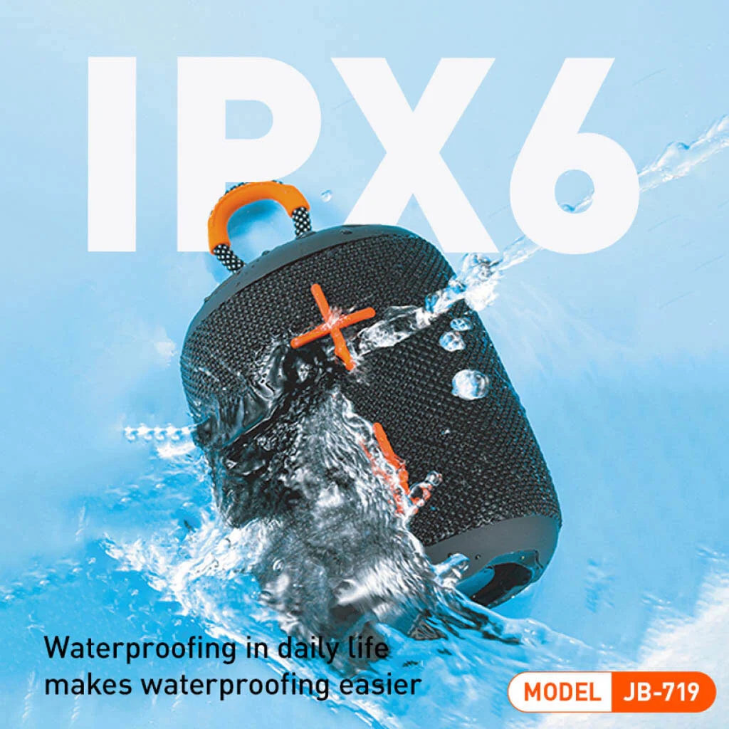 JB-719 Hordozható Bluetooth Hangszóró - Vízálló, 10W, Bluetooth 5.0