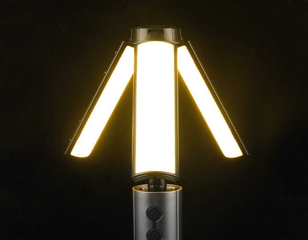 Szuper Fényes multifunkciós teleszkópos Kempinglámpa - Újratölthető, 54 LED-es, Állítható Fényű YD-2324