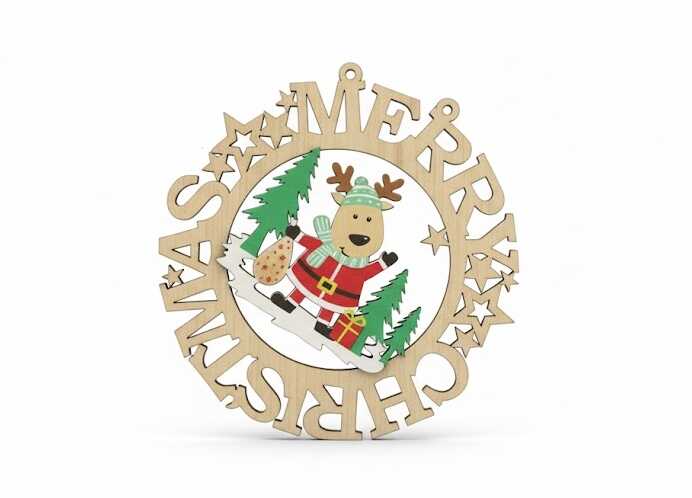 Merry Christmas felíratú felakasztható dísz/ ajtódísz