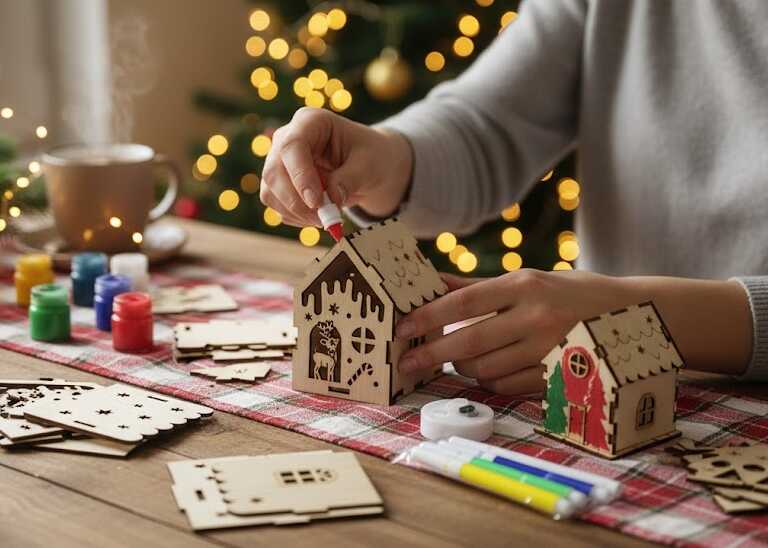 DIY Karácsonyi faházikó színesekkel és világítással