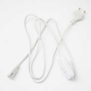 Hálózati Kábel Kapcsolóval és Csatlakozóval LEd lámpákhoz - 1,5 Méteres, IEC C7/C8 Csatlakozóval