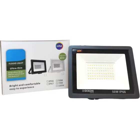 LED Flood Reflektor 50W - Ultravékony, Energiatakarékos, IP67 Vízálló LED Reflektor