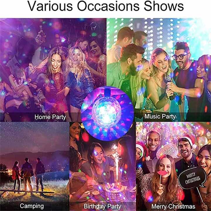 LED Diszkó Izzó E27 - Forgó, Színes RGB Fényeffektus Gyémánt Formában