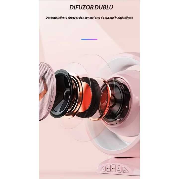 RGB Karaoke hangszoró YS-110 , Bluetooth/USB /AUX csatlakozás , 10 m hatótáv , 1 mikrofonnal , 10 W - Image 2