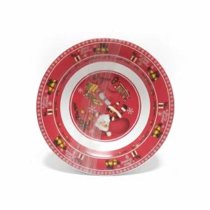 Karácsonyi Mélytányér 8.5", Télapós "Merry Christmas" Mintával , 6db-os