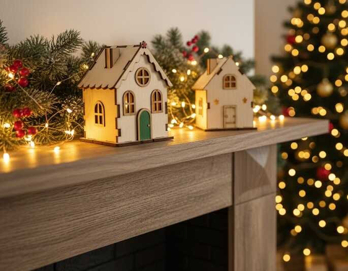 DIY Karácsonyi faházikó színesekkel és világítással