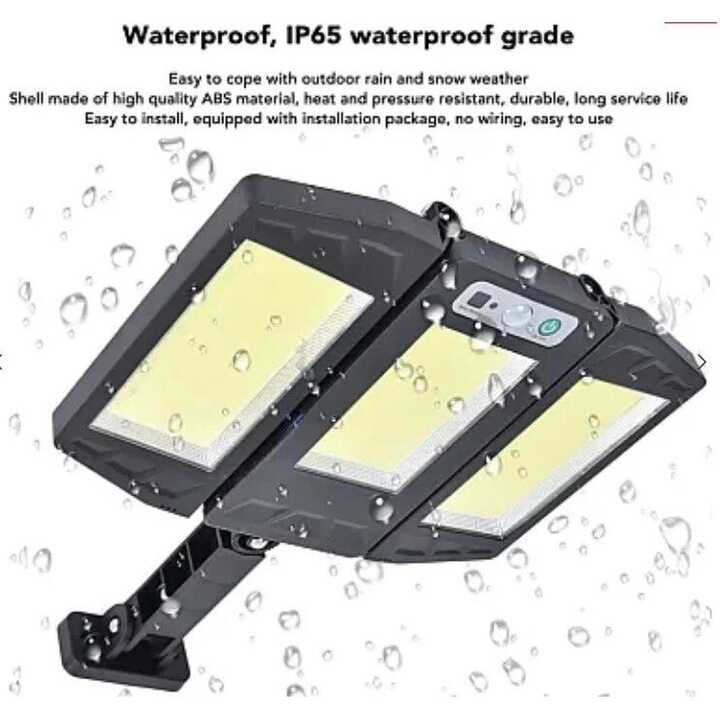 Napelemes Lámpa 3 Részes, 270 fokban álítható Mozgásérzékelős, Távirányítós 3 Akkumulátoros, IP65 Vízálló HS-V97