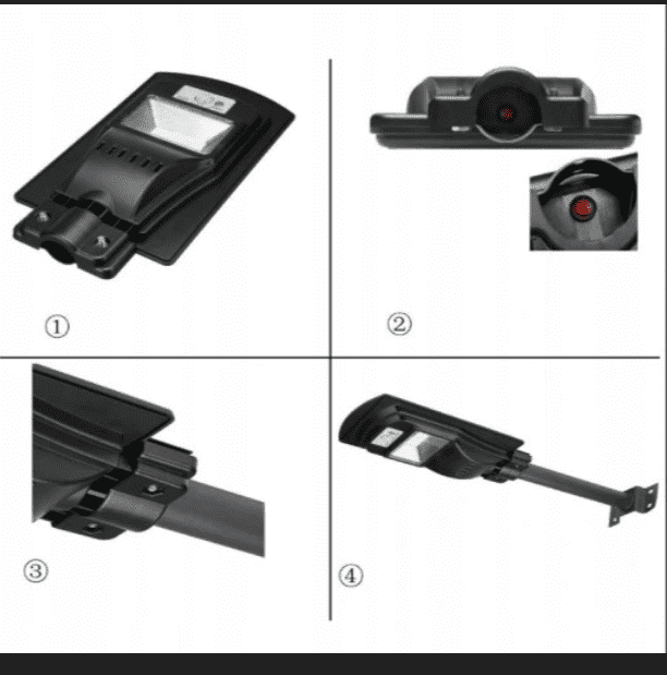 Lámpatartó Fali Tartó konzol 45 cm Fekete universális