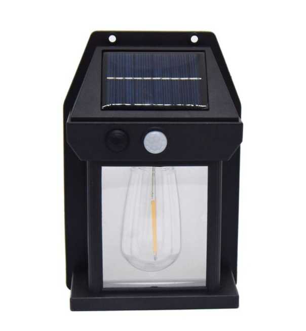 Kültéri Napelemes Fali Lámpa Mozgásérzékelővel körte led izzóval YX-778-1W