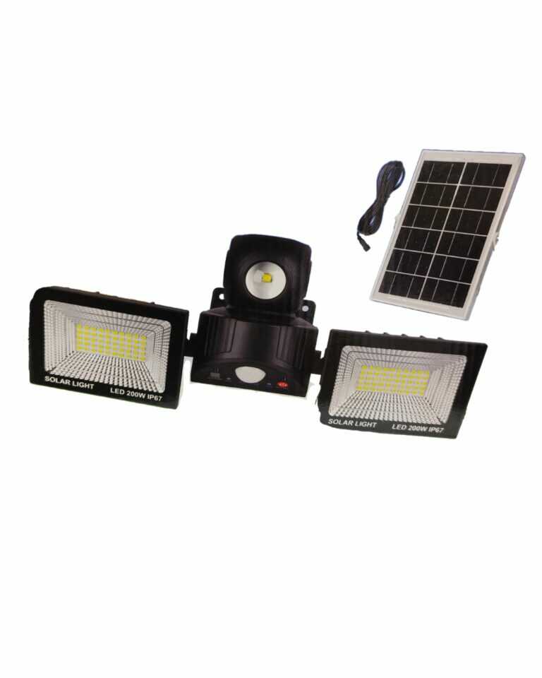 Napelemes Dupla Reflektor,200 w Dupla LED, Mozgásérzékelős, Távirányítóval 180 fokban forgatható IP67XG-T50 (6000 mAh)