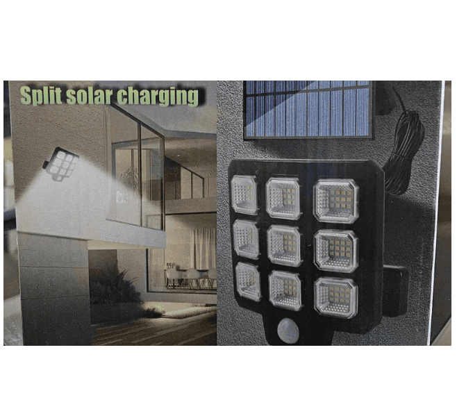 Napelemes LED Lámpa, 9 LED, Különálló Napelemmel , Mozgásérzékelős LF-3307A