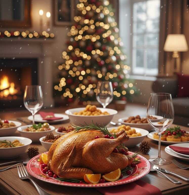 Karácsonyi Lapostányér Szett 8.5", Piros Autós Télapós Mintával , 6 db os