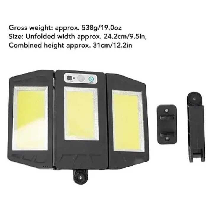 Napelemes Lámpa 3 Részes, 270 fokban álítható Mozgásérzékelős, Távirányítós 3 Akkumulátoros, IP65 Vízálló HS-V97