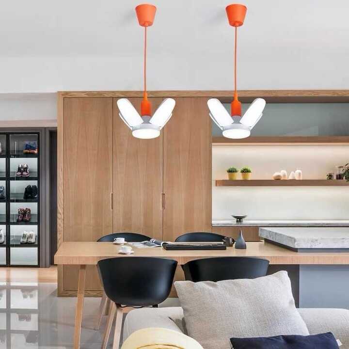 LED Fényforrás - 60W Összecsukható Ventilátor Alakú, Erős Fényű, E27 Foglalat