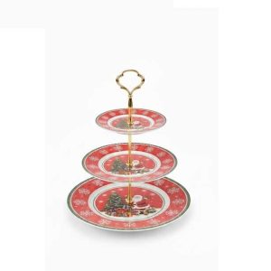 Három emeletes süteményes kínáló . karácsonyi dizájn