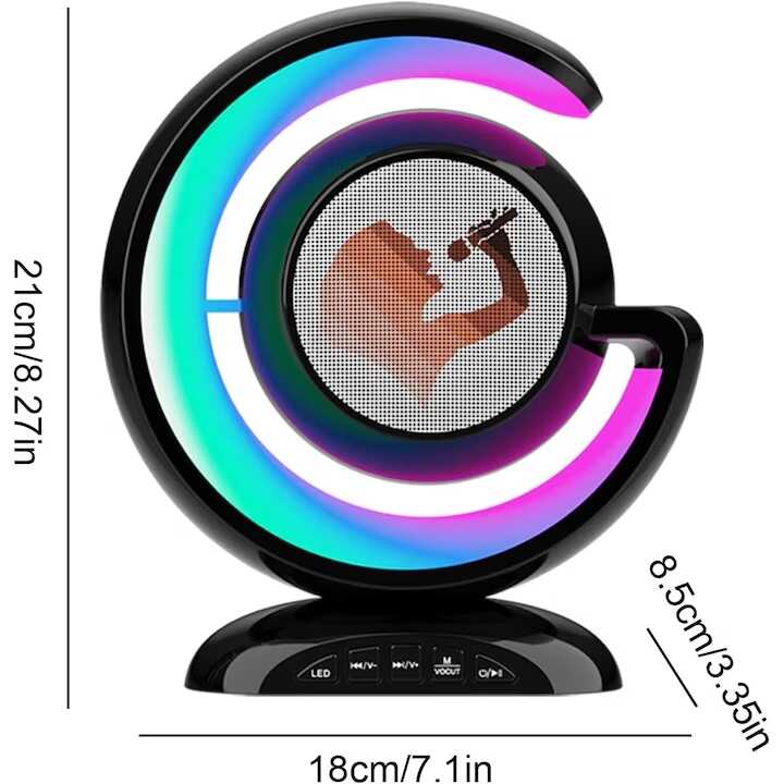 RGB Karaoke hangszoró YS-110 , Bluetooth/USB /AUX csatlakozás , 10 m hatótáv , 1 mikrofonnal , 10 W