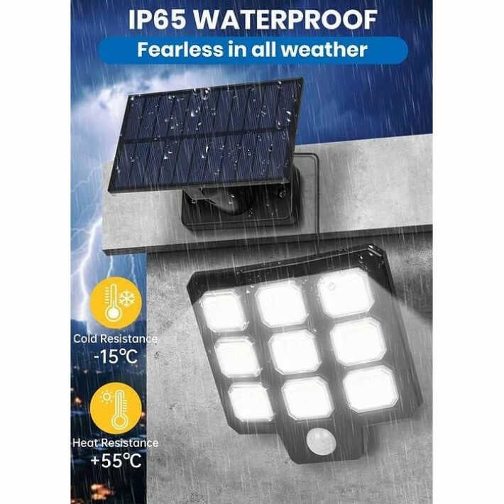 Napelemes LED Lámpa, 9 LED, Különálló Napelemmel , Mozgásérzékelős LF-3307A