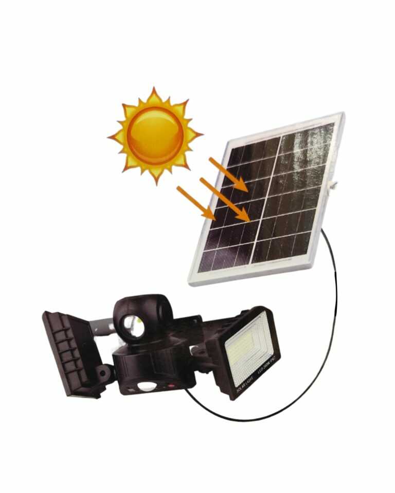 Napelemes Dupla Reflektor,200 w Dupla LED, Mozgásérzékelős, Távirányítóval 180 fokban forgatható IP67XG-T50 (6000 mAh)