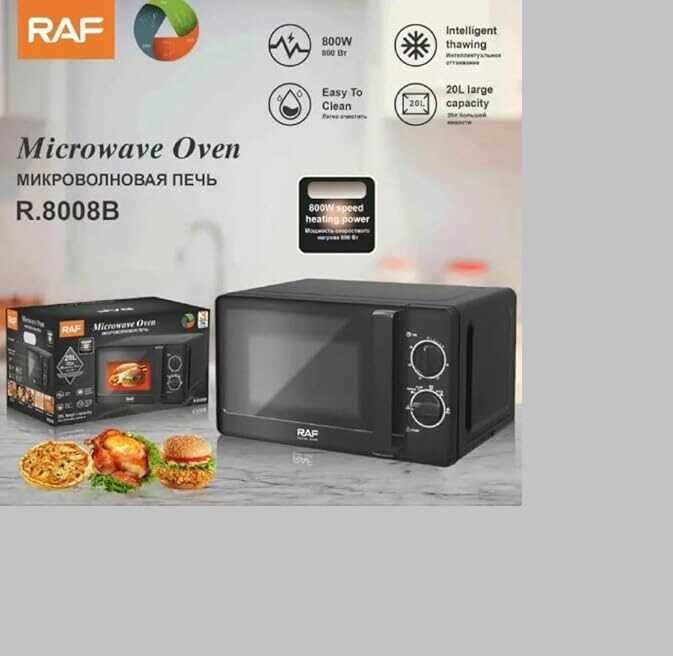 Raf R.8008B Mikrohullámú sütő , 20 L , 800 W , Fekete