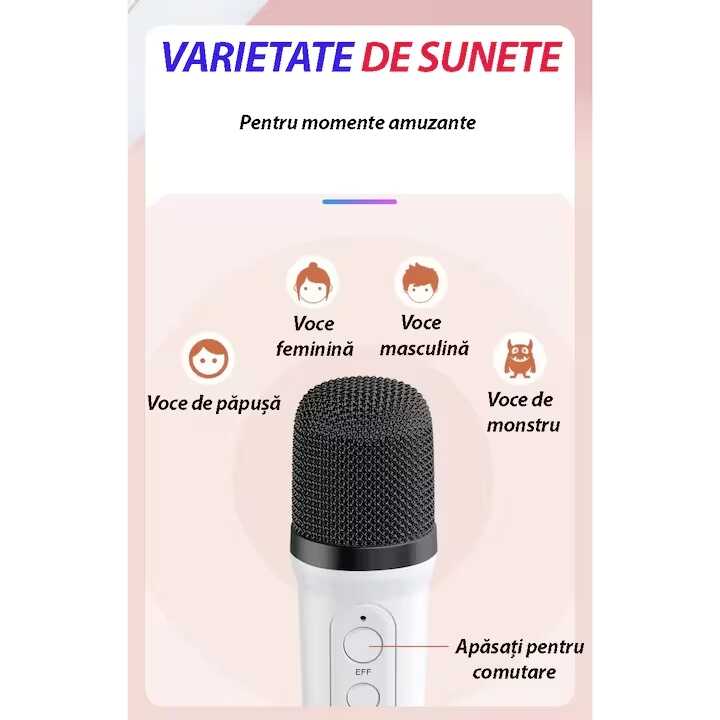 RGB Karaoke hangszoró YS-110 , Bluetooth/USB /AUX csatlakozás , 10 m hatótáv , 1 mikrofonnal , 10 W