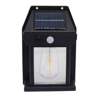 Kültéri Napelemes Fali Lámpa Mozgásérzékelővel körte led izzóval YX-778-1W