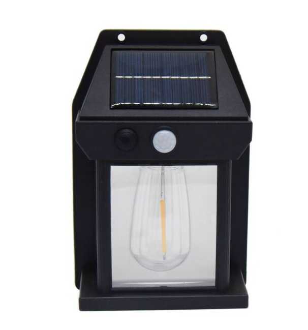 Kültéri Napelemes Fali Lámpa Mozgásérzékelővel körte led izzóval YX-778-1W