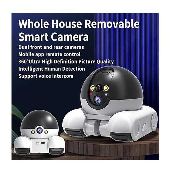 SXT-046 Kerekes robot beltéri biztonsági kamera , éjjelátó , alkalmazás vezérléssel ,dupla lencsés , 1080p