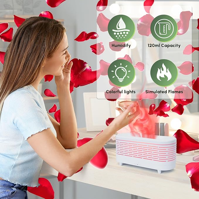 Hordozható Párásító, Fekete, Vulkán Alakú, 7 Színű LED Fény, Kompakt