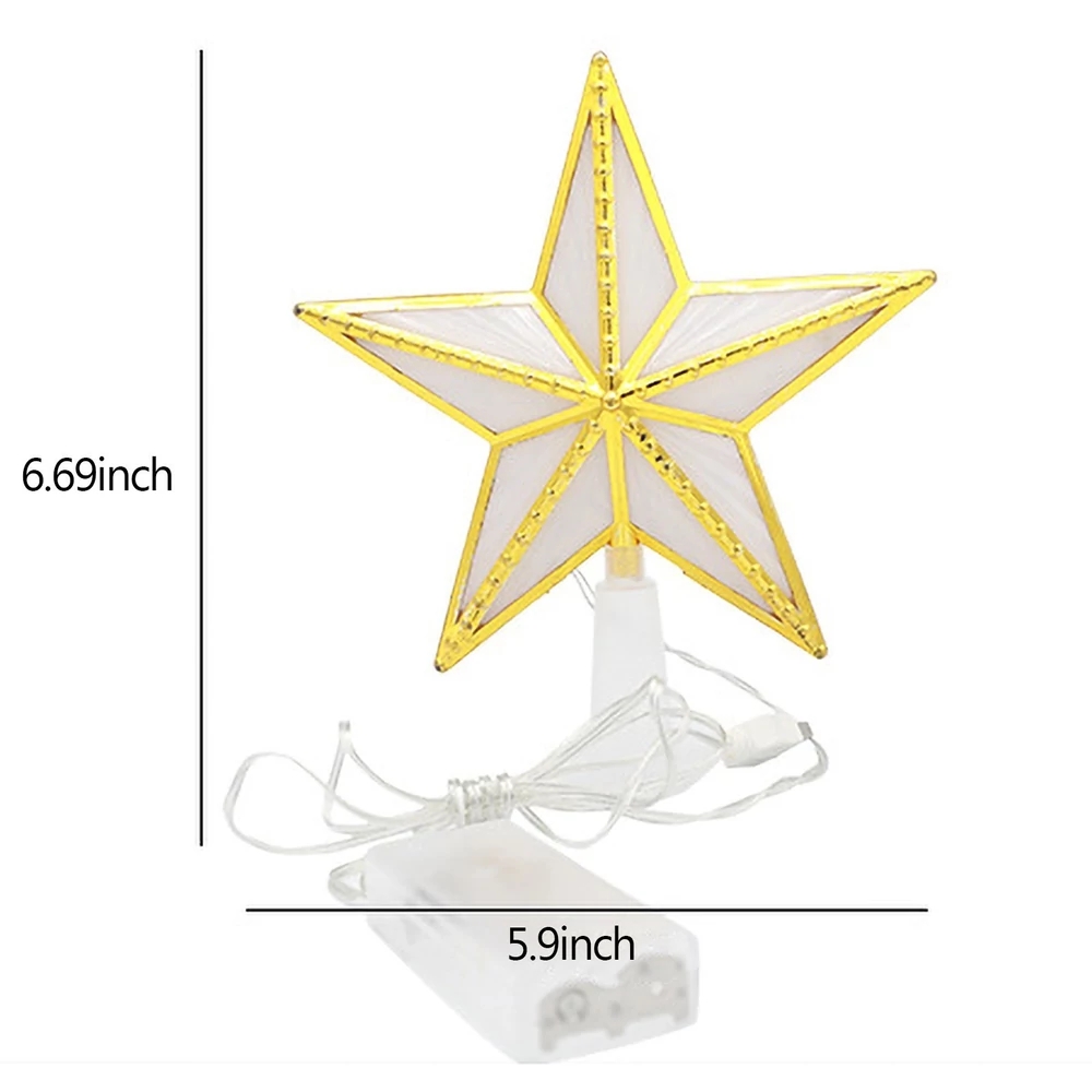 Csillogó Karácsonyfa Csúcsdísz LED Világítással