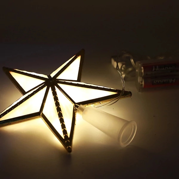 Csillogó Karácsonyfa Csúcsdísz LED Világítással