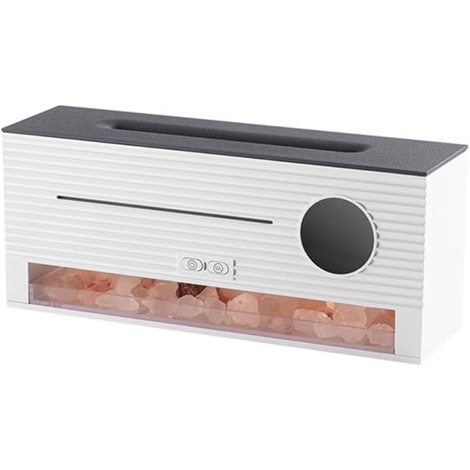 Aromaterápiás Diffúzor, 260ml, 3D Láng Hatás, Himalájai Só Kő, Időzítővel