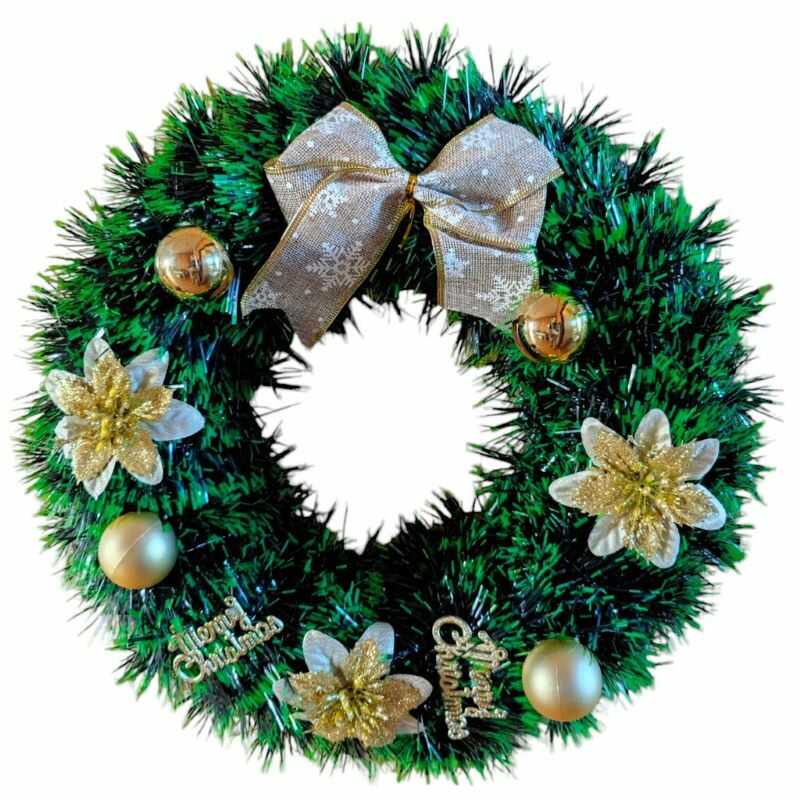 Karácsonyi koszorú ajtódísz - 43 cm