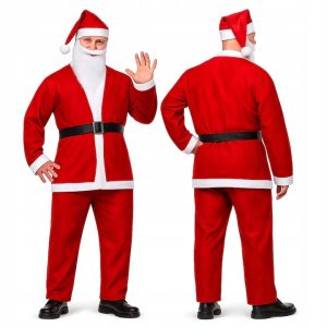 Prémium Plüss Mikulás jelmez szett felnőtteknek, 5 darabos, univerzális méretben