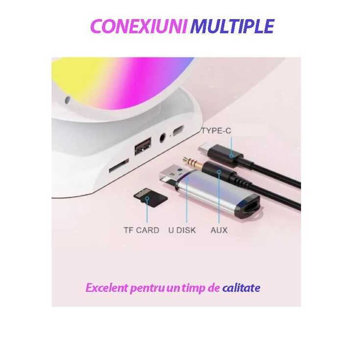 RGB Karaoke hangszoró YS-110 , Bluetooth/USB /AUX csatlakozás , 10 m hatótáv , 1 mikrofonnal , 10 W