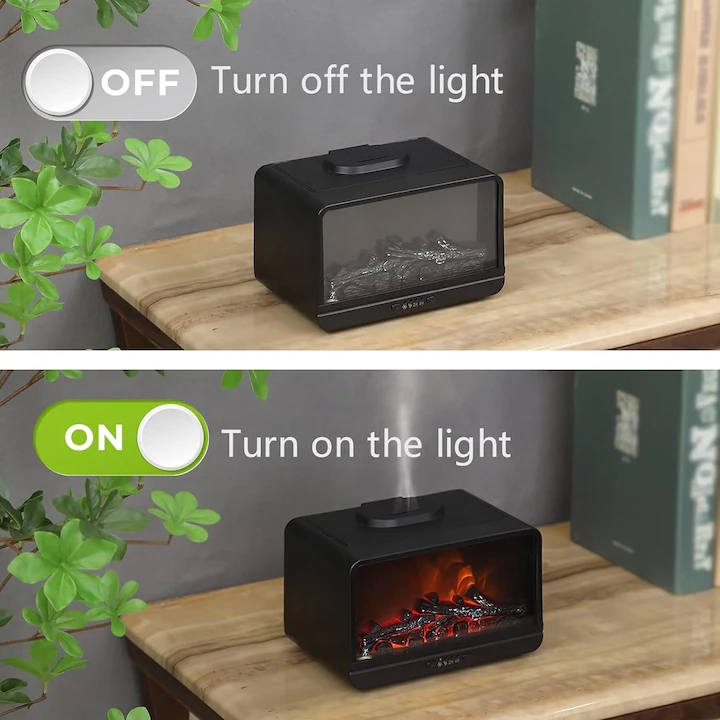 Sumker Kandalló Effektes Diffúzor, 300ml, Modern Biztonsági Kikapcsolóval