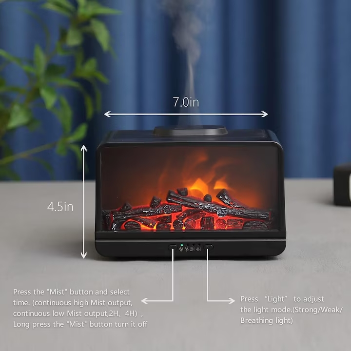 Sumker Kandalló Effektes Diffúzor, 300ml, Modern Biztonsági Kikapcsolóval