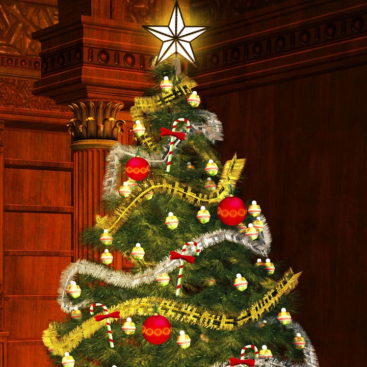 Csillogó Karácsonyfa Csúcsdísz LED Világítással