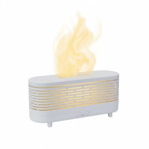 Hordozható Párásító, Fekete, Vulkán Alakú, 7 Színű LED Fény, Kompakt