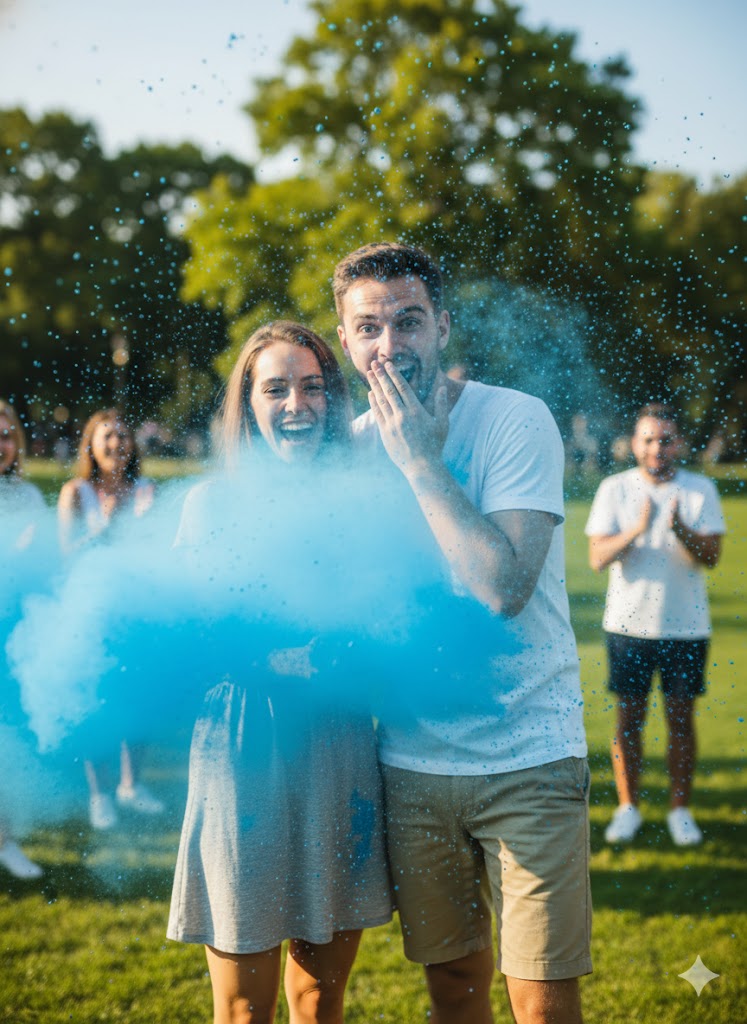 Boy or Girl gender reveal party spray -választható színben