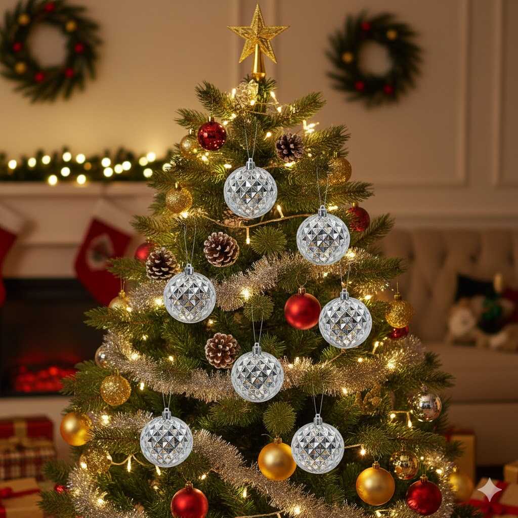 Karácsonyfa gömbdísz választható színekben - 6 db-os