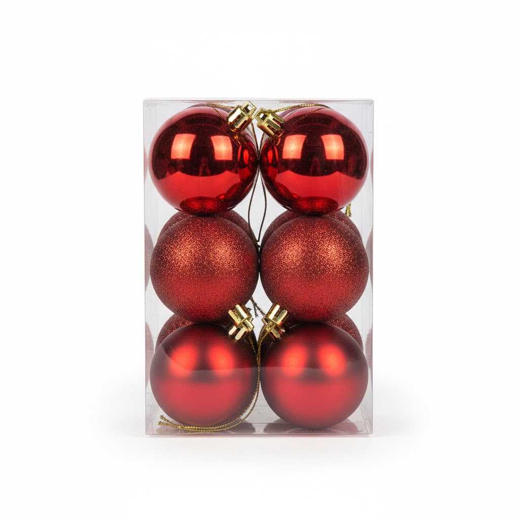 Karácsonyfa gömbdísz 6 db-os kiszerelésben és választató színekben