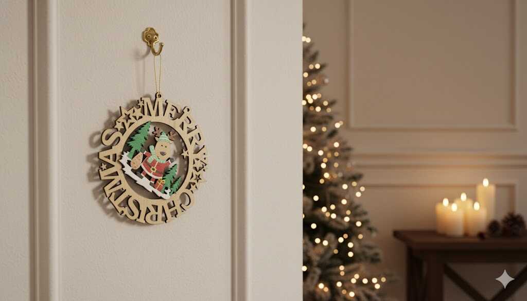 Merry Christmas felíratú felakasztható dísz/ ajtódísz