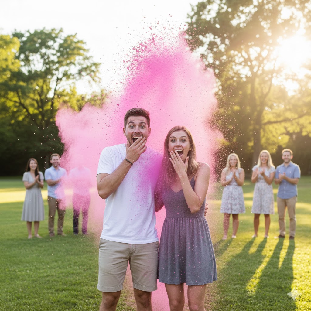 Boy or Girl gender reveal party spray -választható színben