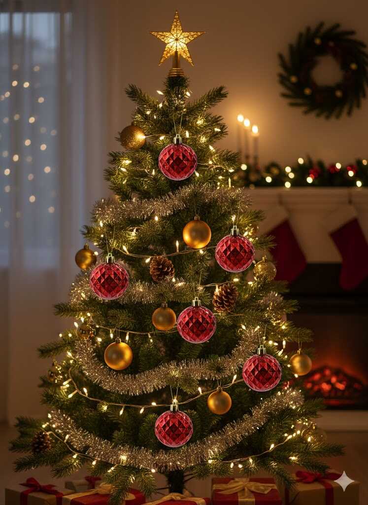 Karácsonyfa gömbdísz választható színekben - 6 db-os