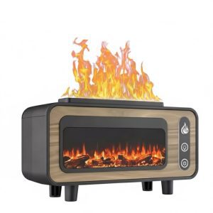 Vintage Kandalló Hatású Aromadiffúzor, 200ml, 6 Színű LED világítással